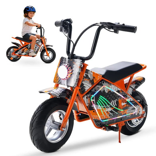 MOTO HONEY_WHALE J2 INFANTIL 300-350W VEL_MAX_20KM/H SOPORTE_70KG METAL NARANJA