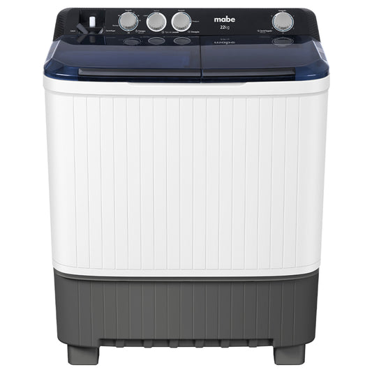 LAVADORA MABE LMDX2224HBAB0 SEMI AUT 22KG BLANCO DOBLE TINA