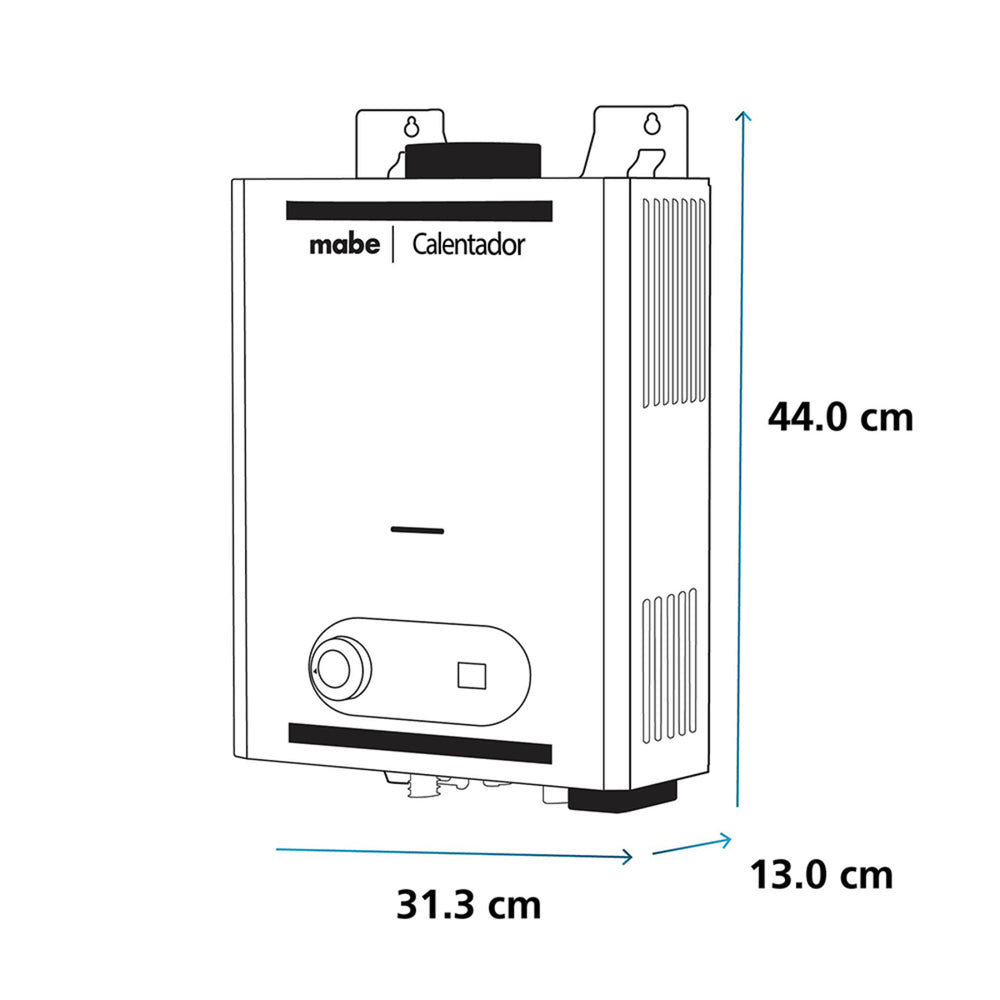 Calentador Instantáneo Mabe 6 L/min Gas LP 1 Servicio Silver CIM063SLP1 - Ekar de Gas