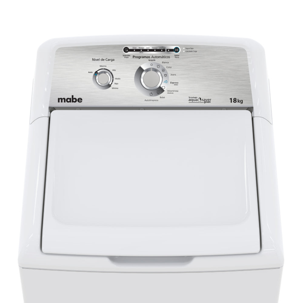 Lavadora Mabe 18 kg Automática Aqua Saver Green Blanca LMA78112CBAB0 - Ekar de Gas