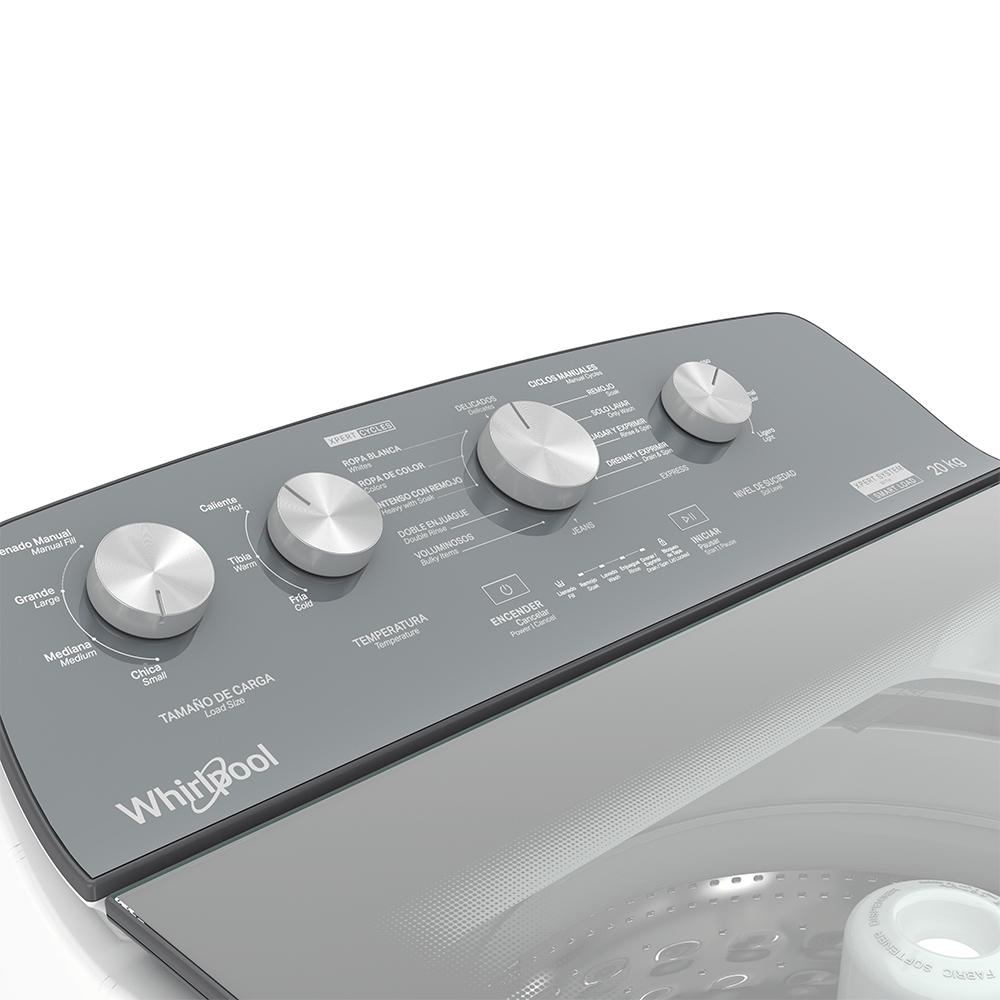 Lavadora Whirlpool Automática 20kg 8MWTW2024WJM Blanca con Tapa de Cristal Xpert System - Ekar de Gas