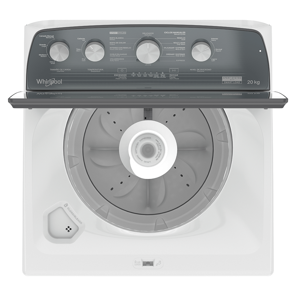 Lavadora Whirlpool Automática 20kg 8MWTW2024WJM Blanca con Tapa de Cristal Xpert System - Ekar de Gas
