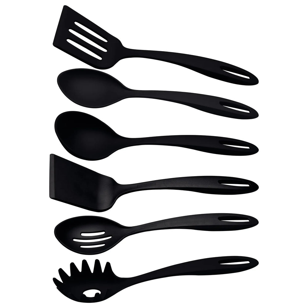 Juego de Utensilios Tramontina Ability Nylon Negro 6 Piezas Antiadherente - Ekar de Gas
