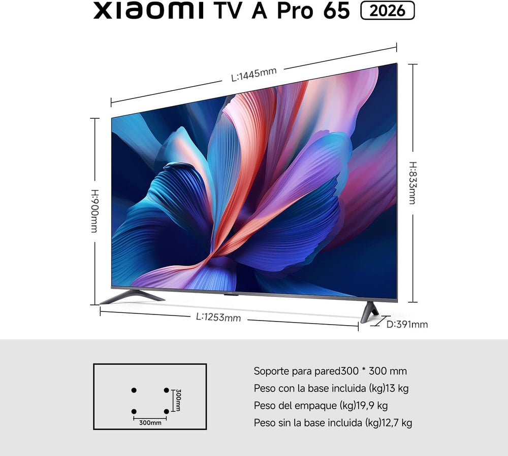 Pantalla Xiaomi TV A Pro 65" QLED 4K Smart TV Google TV HDR10+ L65MB-APMX - Ekar de Gas