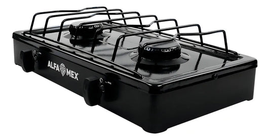 PARRILLA ALFA_MEX 303-4 2QUEMADORES MESA NEGRO - Ekar de Gas