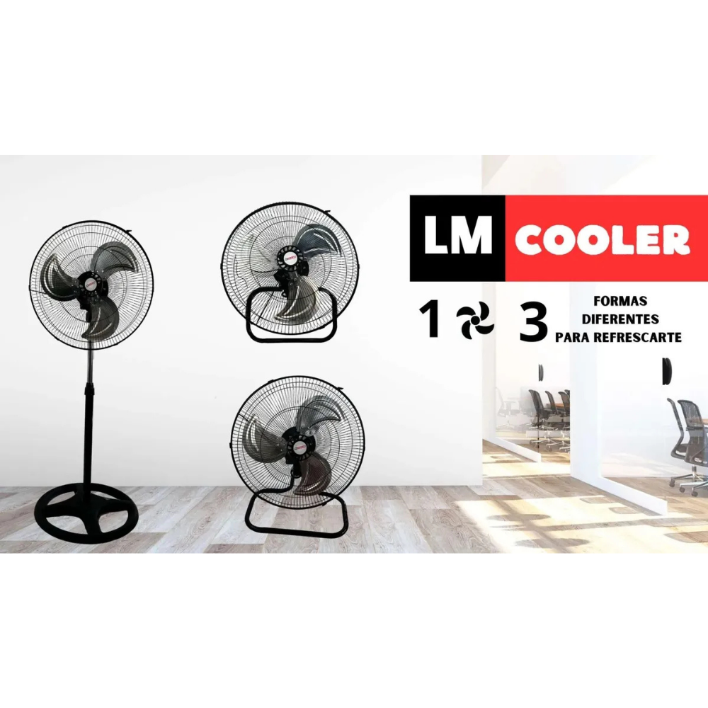 Ventilador LM Cooler 18 Pulgadas 3 en 1 Pedestal Aspas Metálicas LM45 - Ekar de Gas