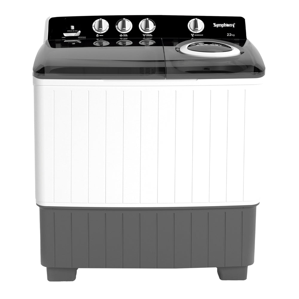Lavadora Semi-Automática Symphony Dos Tinas 22kg SL22S Blanca con Timer y Doble Motor - Ekar de Gas