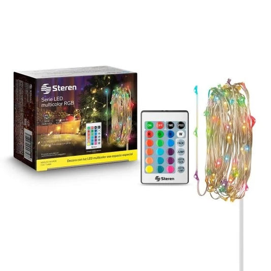 Serie led Steren 065rgb multicolor 2metros control remoto