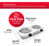 PARRILLA RCA RC2000A 2QUEMADORES BLANCO - Ekar de Gas