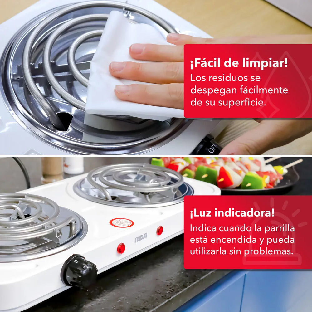 PARRILLA RCA RC2000A 2QUEMADORES BLANCO - Ekar de Gas