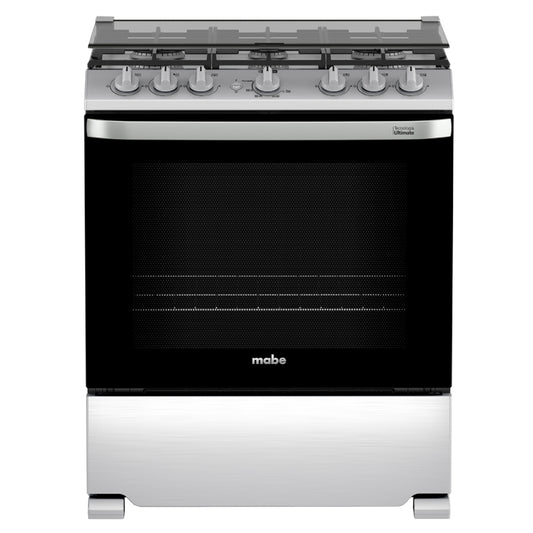 Estufa Mabe emh7602jss0 halia piso 30pulgadas gris inox parrillas fundición capelo encendido electro