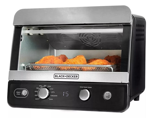 Horno electrico Black&decker tod6020b freidora aire 1700w 17lt/6reb 8funciones negro