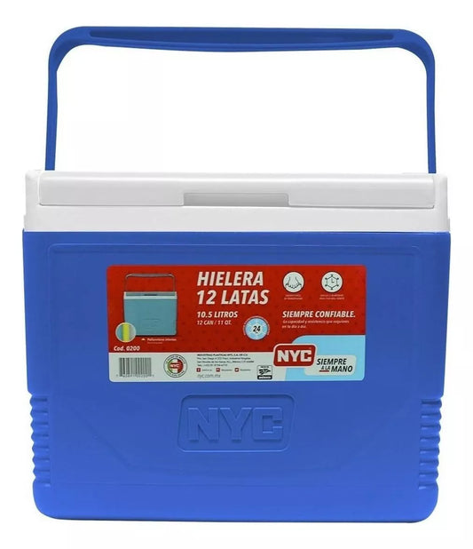hielera nyc 0200 caribe 10.5litros azul plastico