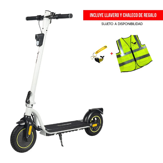 SCOOTER HONEY WHALE S5 350-450W VEL MAX 32KM/H SOPORTE 100KG HIERRO BLANCO