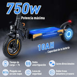 SCOOTER HONEY_WHALE T4A 600-750W VEL_MAX 45KM/H SOPORTE_120KG ALUMINIO NEGRO/NARANJA - Ekar de Gas