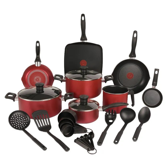 Bateria t-fal b935sp84 family cook 25piezas roja