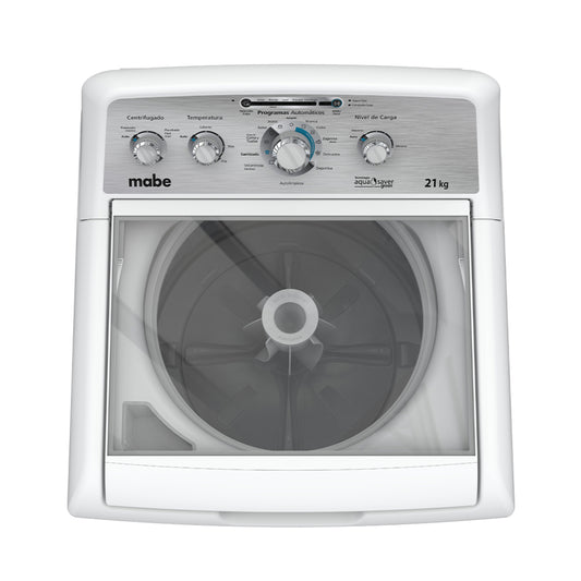 Lavadora Mabe Automática 21kg LMA71214VBAB0 Blanca Aqua Saver Green con Sanitizado - Ekar de Gas