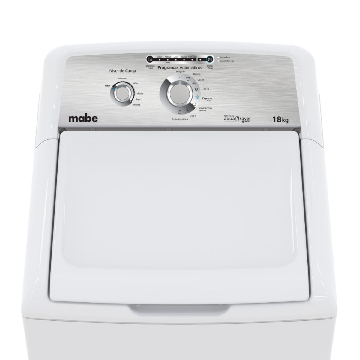 Lavadora Mabe 18 kg Automática Aqua Saver Green Blanca LMA78112CBAB0 - Ekar de Gas