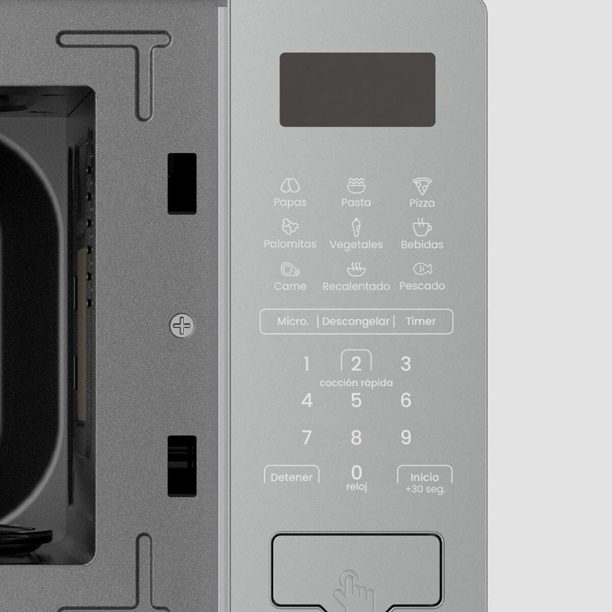 Microondas Mabe HMM07SBW 0.7 pies Gris Espejo Digital 10 Niveles - Ekar de Gas