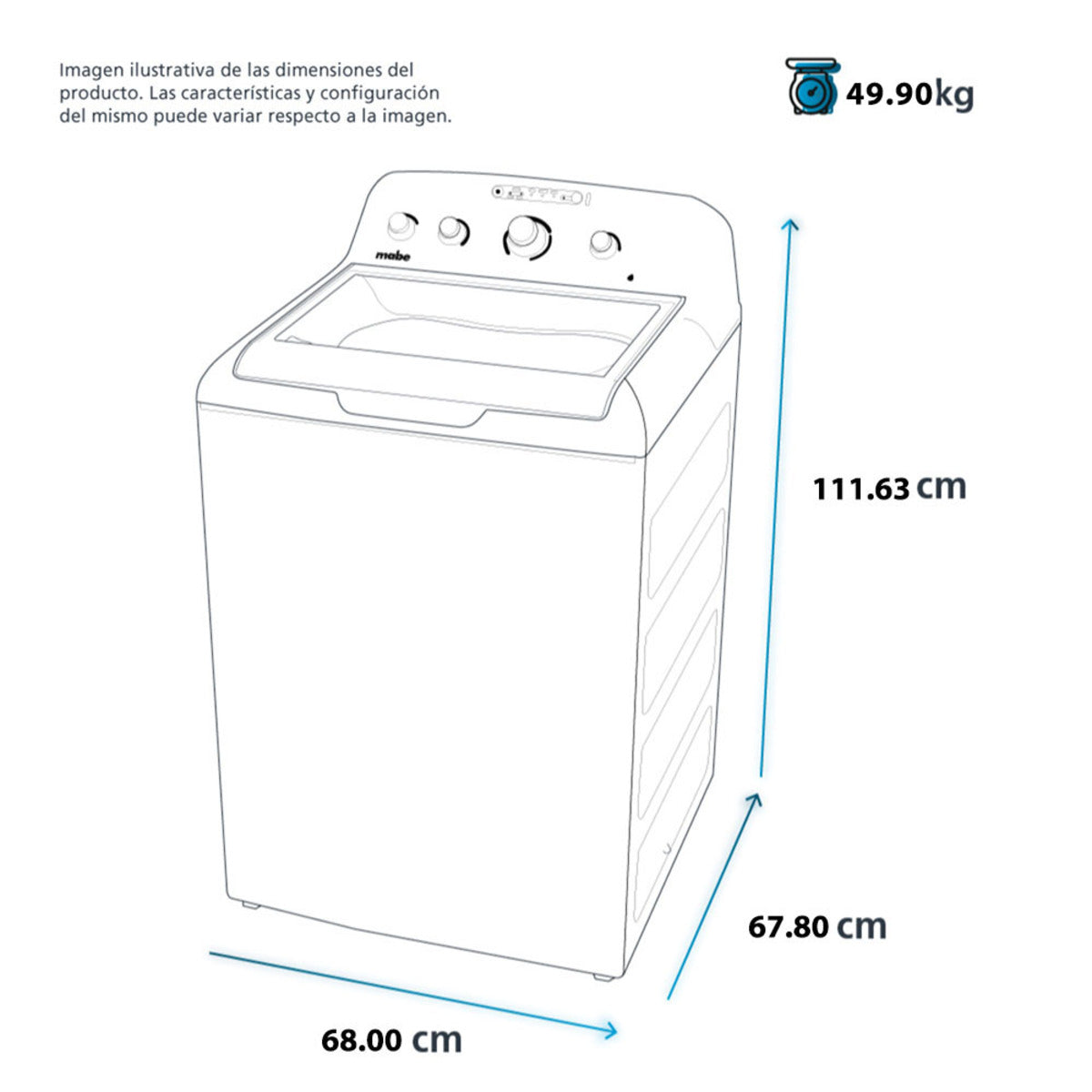 LAVADORA MABE 19KG AUT LMA79114VBAK0