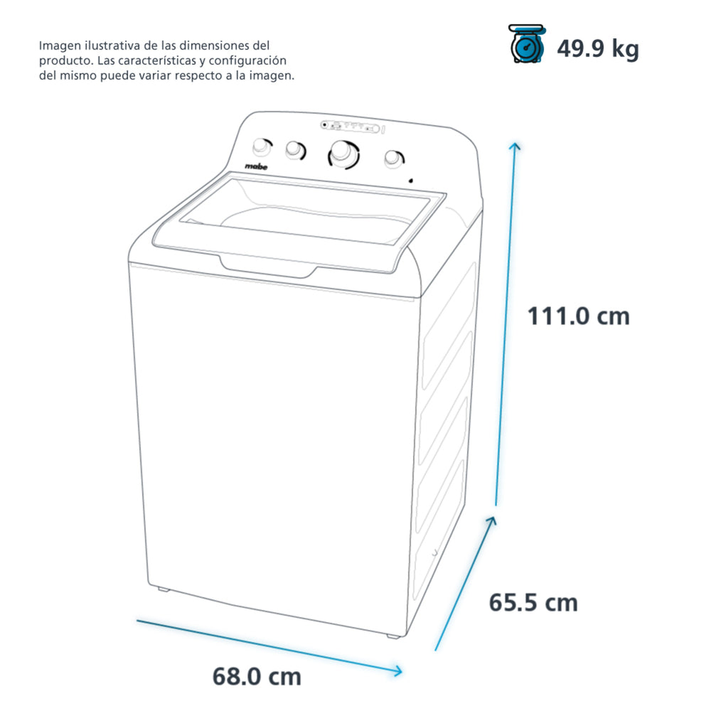 Lavadora Mabe 18 kg Automática Aqua Saver Green Blanca LMA78112CBAB0 - Ekar de Gas