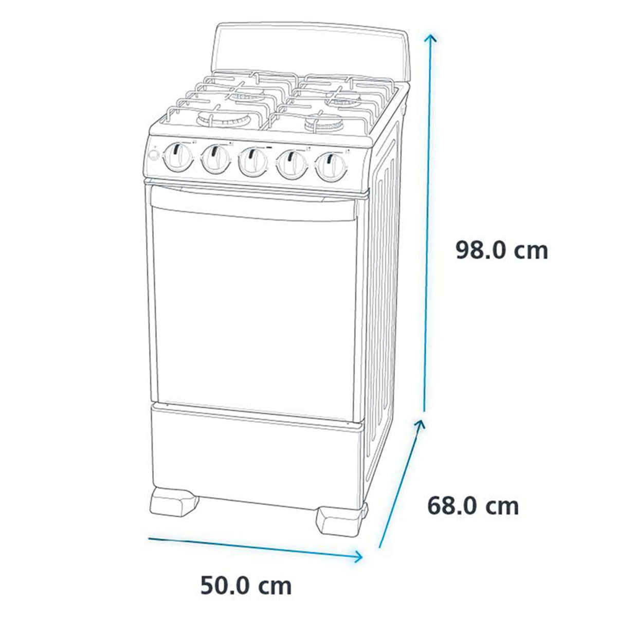 ESTUFA IEM EI5020BAPN PISO 20PULGADAS NEGRO