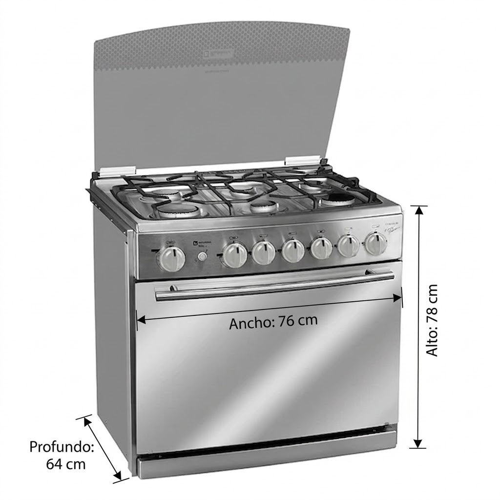 Estufa Koblenz Empotre 30 Pulgadas Varsovia 6 Quemadores Inox EE-1131VB-IIRIQ - Ekar de Gas