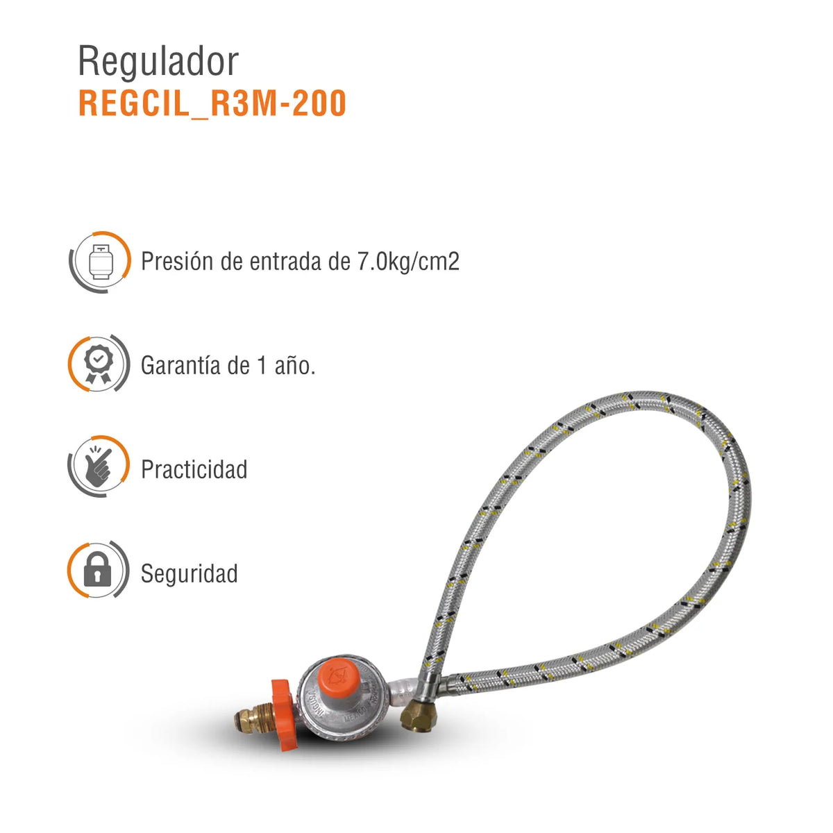 REGULADOR INGUSA R-3 C/MANERAL MANGUERA 2MTS