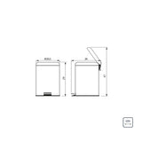 Bote tramontina 94538/705 basura inox pedal 5l - Ekar de Gas
