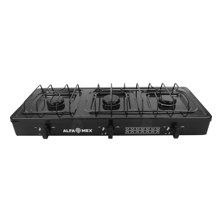 PARRILLA ALFA MEX 611-4 3QUEMADORES MESA NEGRO