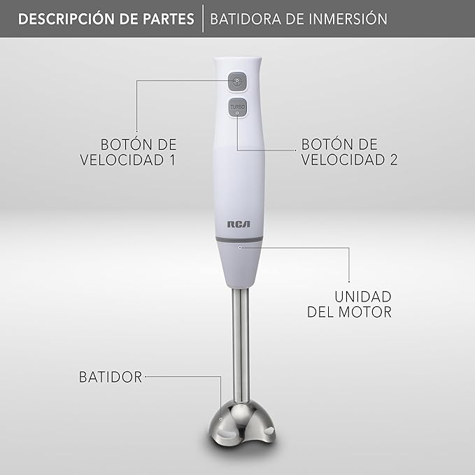 BATIDORA RCA RC1204 MANO 2VEL 200W BLANCO - Ekar de Gas
