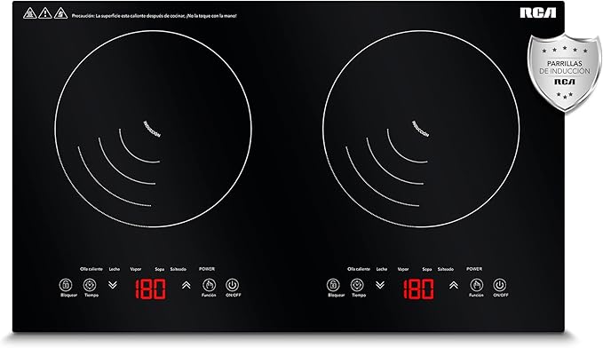 PARRILLA RCA RC-12A4 INDUCCIóN 2QUEMADORES 2000W 8NIVELES 5FUNCIONES - Ekar de Gas