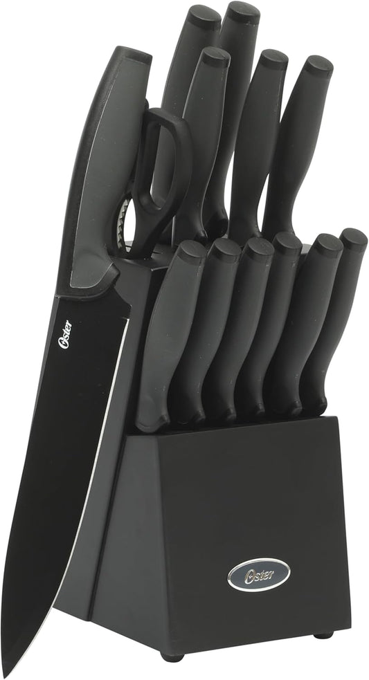Cuchillo oster 142680.14 14piezas inox negro bloque madera