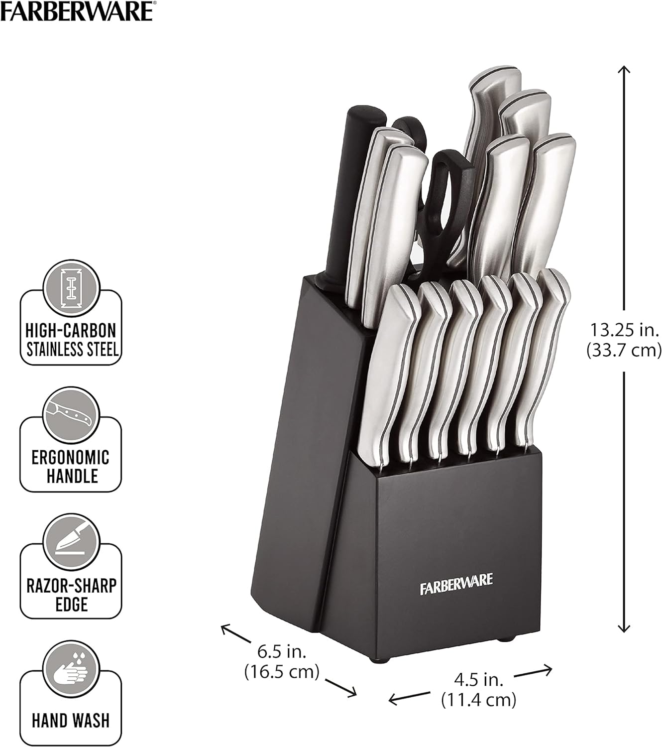 Cuchillo farberware 60000056 15piezas inox