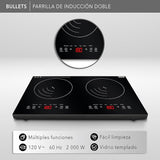PARRILLA RCA RC-12A4 INDUCCIóN 2QUEMADORES 2000W 8NIVELES 5FUNCIONES - Ekar de Gas