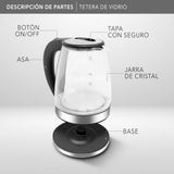 Tetera electrica rca rc-328 1000w 1.8lts cristal