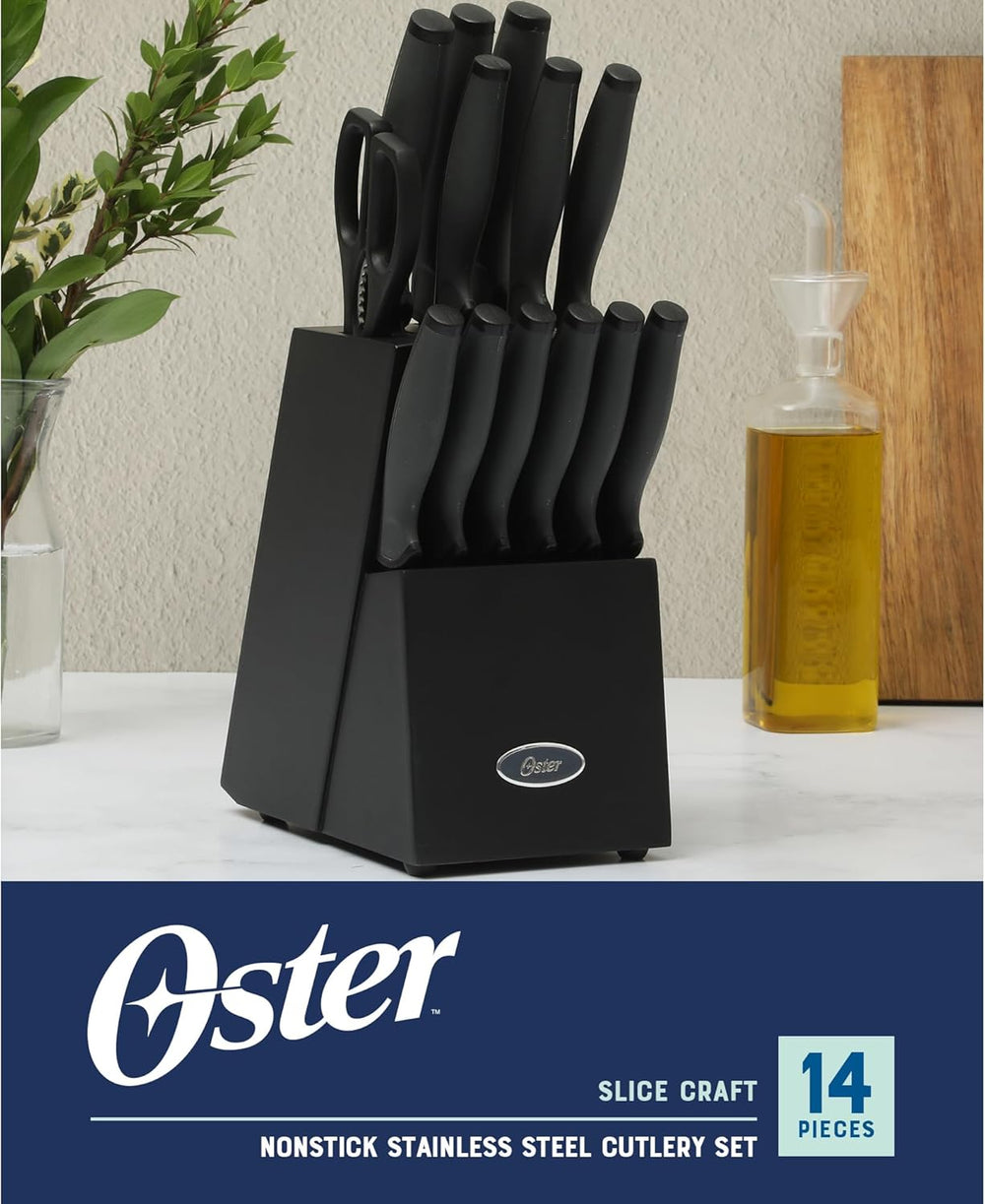 Cuchillo oster 142680.14 14piezas inox negro bloque madera - Ekar de Gas
