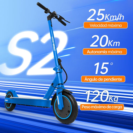 SCOOTER HONEY_WHALE S2 350-500W VEL_MAX 25KM/H SOPORTE_120KG ALUMINIO
