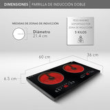 PARRILLA RCA RC-12A4 INDUCCIóN 2QUEMADORES 2000W 8NIVELES 5FUNCIONES - Ekar de Gas
