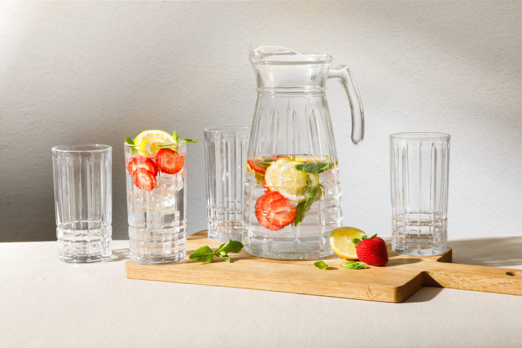Jarra gibson home 130987.05 5piezas vasos cristal transparente - Ekar de Gas