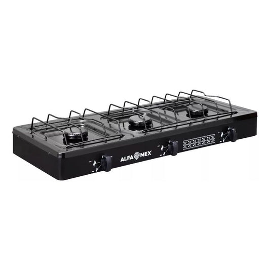 PARRILLA ALFA MEX 611-4 3QUEMADORES MESA NEGRO