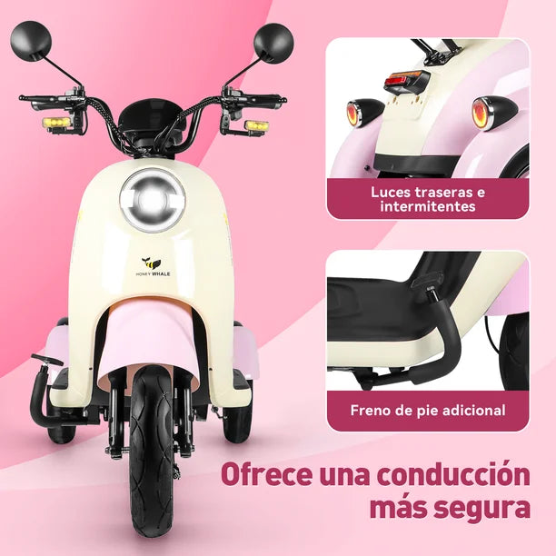 Trimoto Eléctrica Honey Whale V1 600W 60V Autonomía 50 km - Ekar de Gas