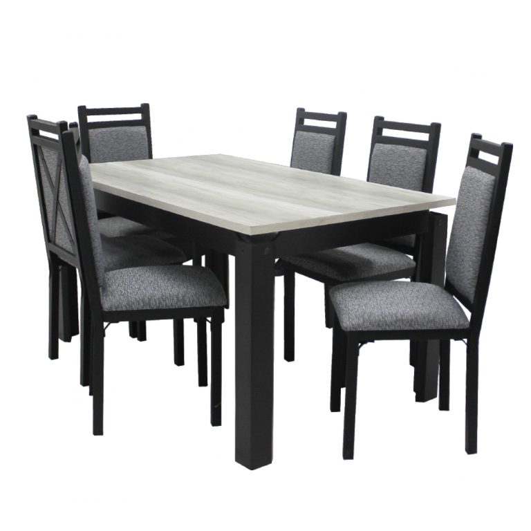 COMEDOR MOVVEL ANALI 6SILLAS GRIS