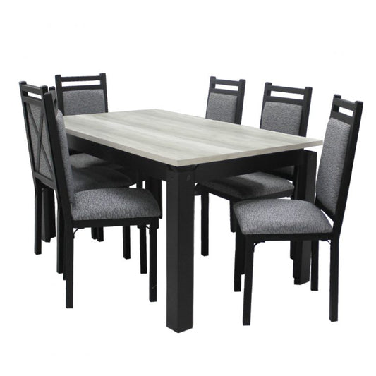 COMEDOR MOVVEL ANALI 6SILLAS GRIS