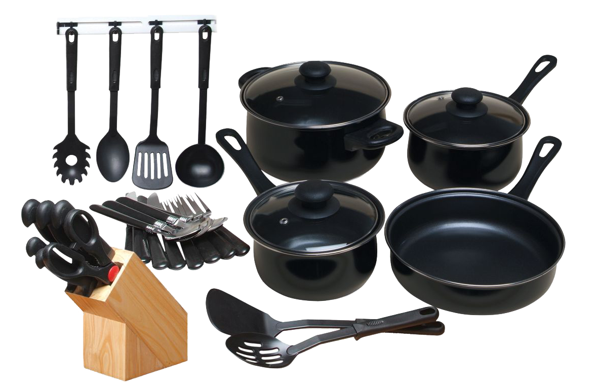 Baterí­a cuisine select 90599.32rm negro 32 piezas acero carbon