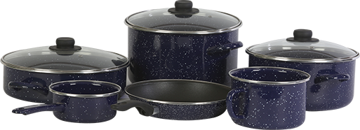 Baterí­a esco 28824 victoria 9 piezas azul marino acero esmaltado