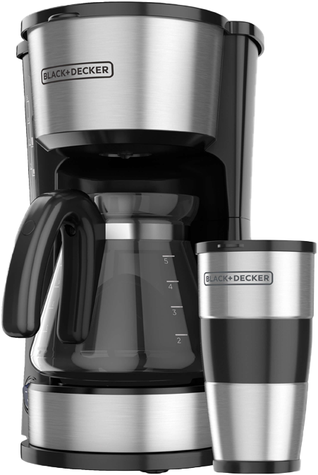 CAFETERA BLACK&DECKER CM0755S-MX 5TAZAS NEGRO INOX TAZA PORTATIL