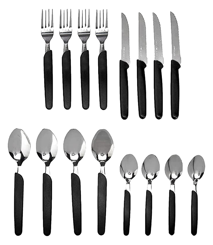 Cubierto Ekco 97646 16pza acero inox negro