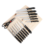 Cuchillo Gibson 12751415 15 piezas inox tabla madera