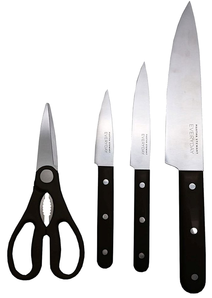 Cuchillo martha stewart 123403.04 4 piezas negro inox 1.4/1.7mm